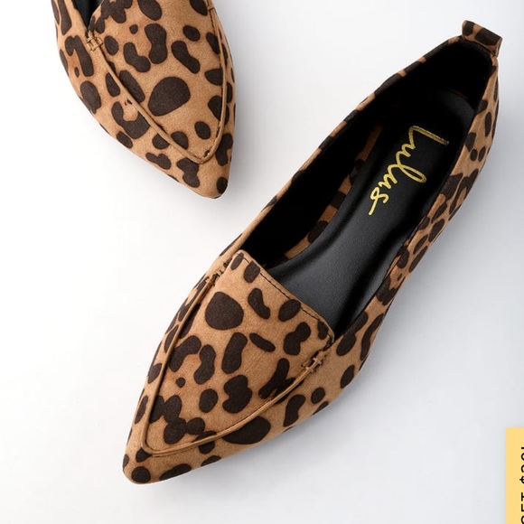 Lulus NIB Emmy Leopard Suede Pointed Loafers Size 6 - Picture 3 of 5